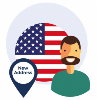 Indirizzo americano - bandiera USA